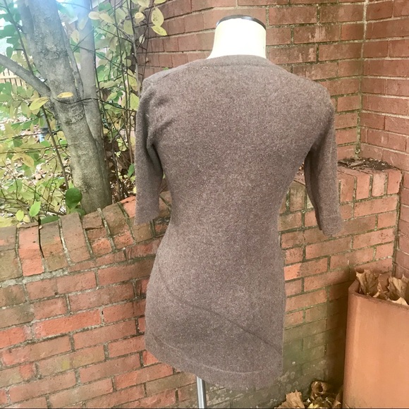 Spring & Mercer Short Sleeve Brown Tunic/Dress Sweater With Detachable Roll/Cowl - Picture 6 of 7